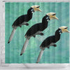 African Pied Hornbill Bird Print Shower Curtains-Free Shipping