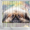 Funny Pekingese Dog Print Shower Curtains-Free Shipping