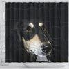Black Saluki Dog Print Shower Curtain-Free Shipping