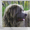 Grey Newfoundland Dog Print Shower Curtain-Free Shipping