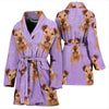 Irish Terrier Dog Patterns Print Women's Bath Robe-Free Shipping
