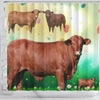 Amazing Santa Gertrudis cattle (Cow) Print Shower Curtain-Free Shipping