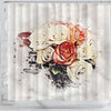 Rose Flower Color Art Print Shower Curtains-Free Shipping
