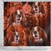 Cute Irish Red and White Setter Print Shower Curtains-Free Shipping