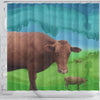 Amazing Danish Red cattle (Cow) Print Shower Curtain-Free Shipping
