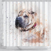 Shar Pei Dog Art Print Shower Curtains-Free Shipping