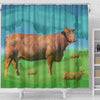 Cute Beefmaster Cattle (Cow) Print Shower Curtain-Free Shipping