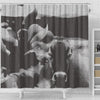 Black&White Brown Swiss cattle (Cow) Print Shower Curtain-Free Shipping