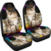 Cute Siberian Cat With Hat Print Car Seat Covers-Free Shipping