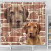 Wirehaired Vizsla On Wall Print Shower Curtains-Free Shipping