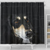 Black Saluki Dog Print Shower Curtain-Free Shipping