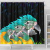 Blue Threaded Macaw Parrot Print Shower Curtains-Free Shipping