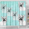 Yorkie Dog Sketch Print Shower Curtain-Free Shipping