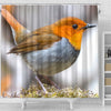 Japanese Robin Bird Print Shower Curtains-Free Shipping