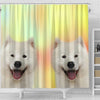 Samoyed dog Print Shower Curtain-Free Shipping
