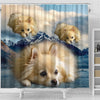 Pomeranian Dog Print Shower Curtains-Free Shipping