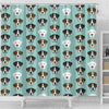 Boxer Dog Faces Print Shower Curtain-Free Shipping