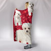 Maltese Dog On Red Print Hooded Blanket-Free Shipping