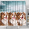 Cute Australian Shepherd Print Shower Curtains-Free Shipping