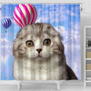 Cute Scottish Fold Cat Print Shower Curtains-Free Shipping