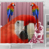 Scarlet macaw Parrot Print Shower Curtain-Free Shipping