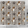 Borzoi Dog With Paws Print Shower Curtain-Free Shipping