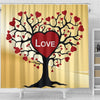Love Tree Print Shower Curtain-Free Shipping