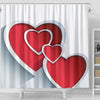 Red Heart Print Shower Curtain-Free Shipping