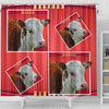 Cute Hereford Cattle (Cow) Print Shower Curtain-Free Shipping