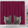 Chartreux Cat Print Shower Curtain-Free Shipping
