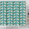 Toy Fox Terrier Dog Hearts Pattern Print Shower Curtains-Free Shipping