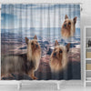 Cute Australian Silky Terrier Print Shower Curtains-Free Shipping