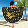 Vizsla Dog Golden Pattern Print Beach Blanket-Free Shipping