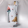 Australian Terrier With Rose Print Hooded Blanket-Free Shipping